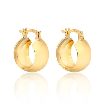 18K Gold Layered Oro Laminado 17mm Cuboid Hoops Wholesales 21.0284